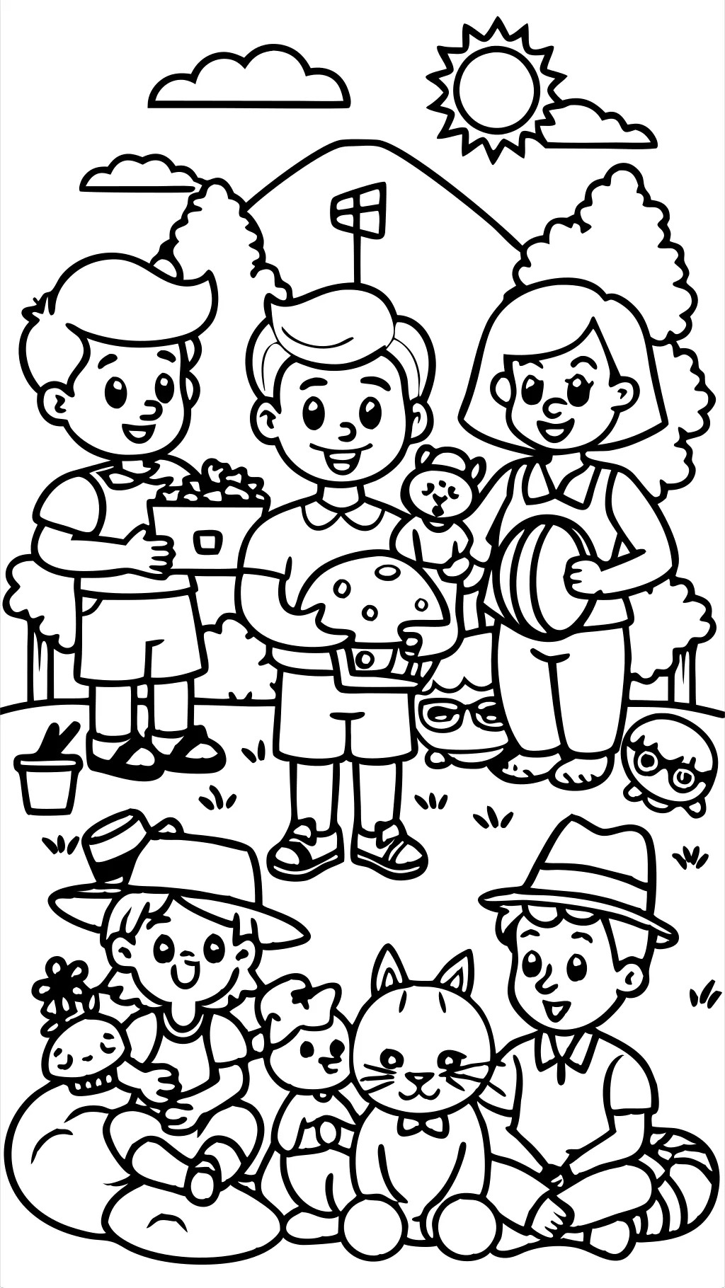 coloring pages of a family